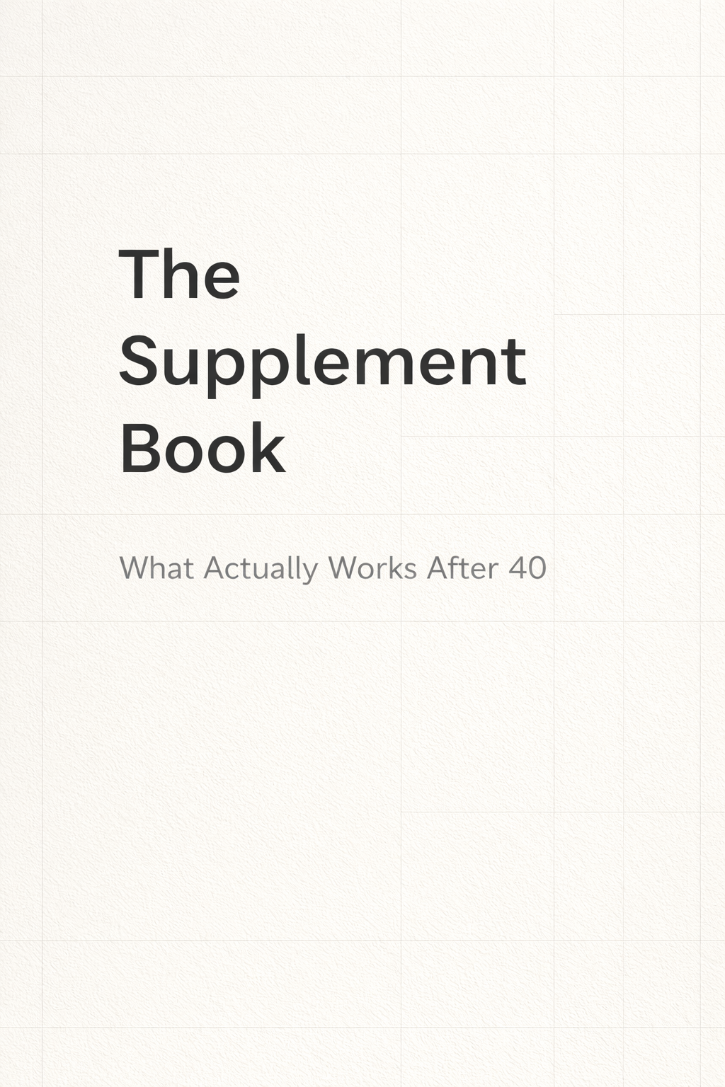 The Supplement Book cover